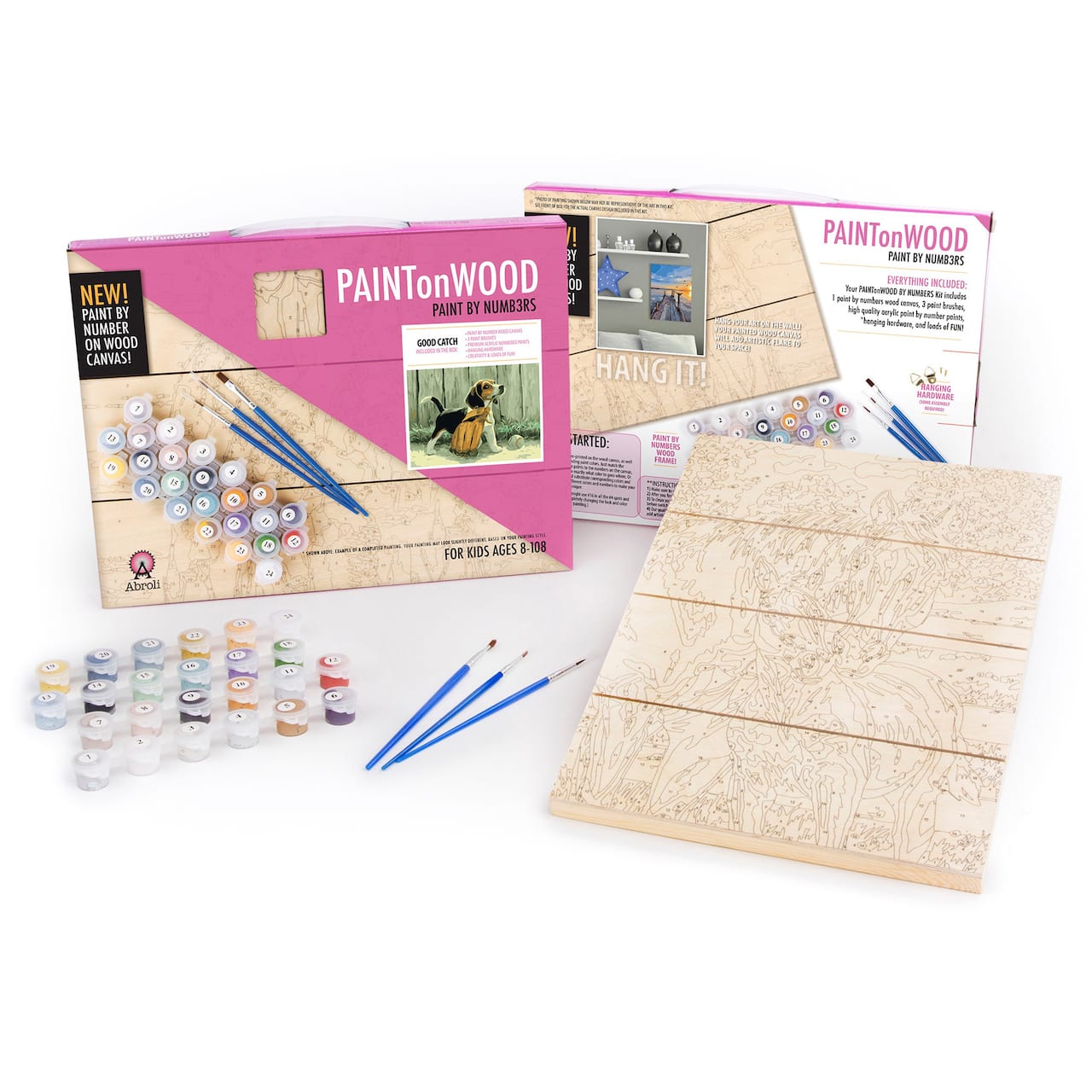 Abroli Small Good Catch Paint On Wood by Number Kit